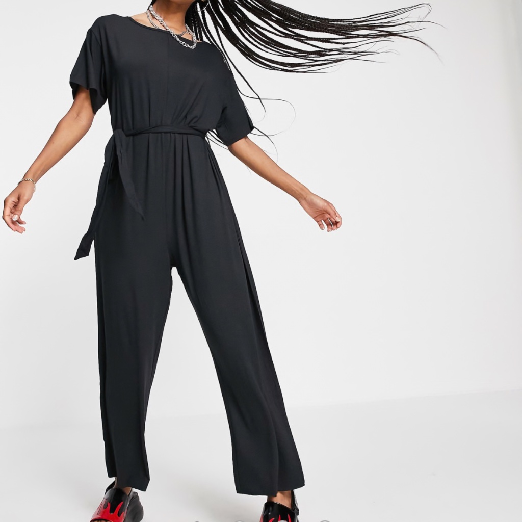Noisy May Tie Waist Jumpsuit In Black Xl Nwt